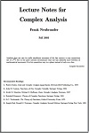 Lecture Notes for Complex Analysis by Frank Neubrander
